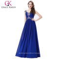 Grace Karin Sexy mujeres sin mangas de espalda larga gasa elegante vestido de noche azul formal formal CL6189